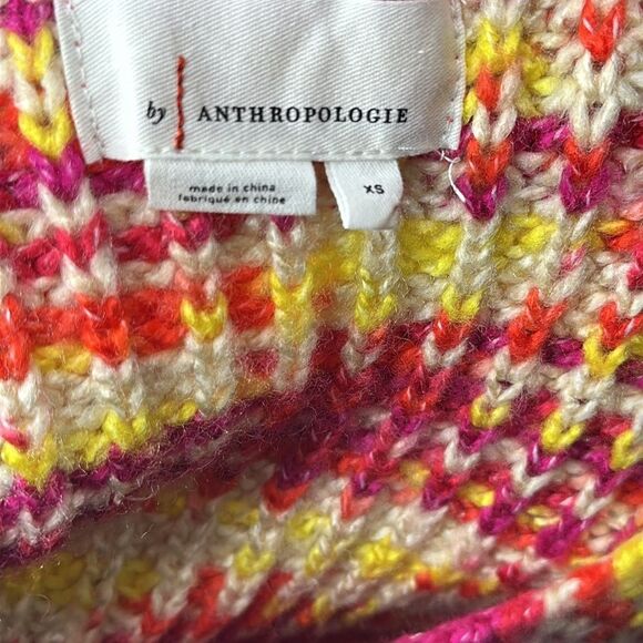 Anthropologie Flat Line Striped Savannah V-Neck Sweater size XS - Picture 11 of 11
